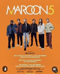 Maroon 5 confirma show para 30 mil pessoas em Rio Preto