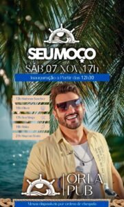 Seu Moço comanda a programação da inauguração do Orla Pub